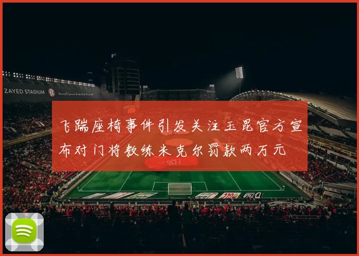 飞踹座椅事件引发关注玉昆官方宣布对门将教练米克尔罚款两万元